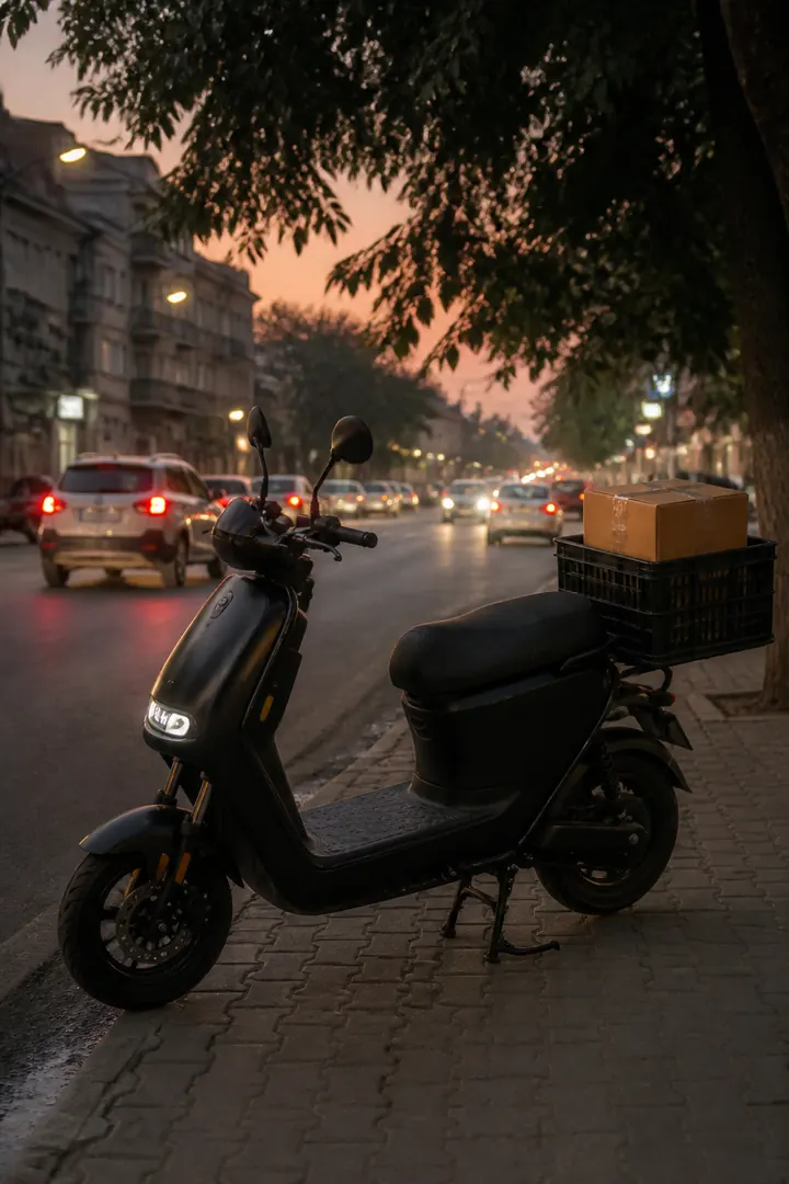 Last-mile scooter ready with a sealed order